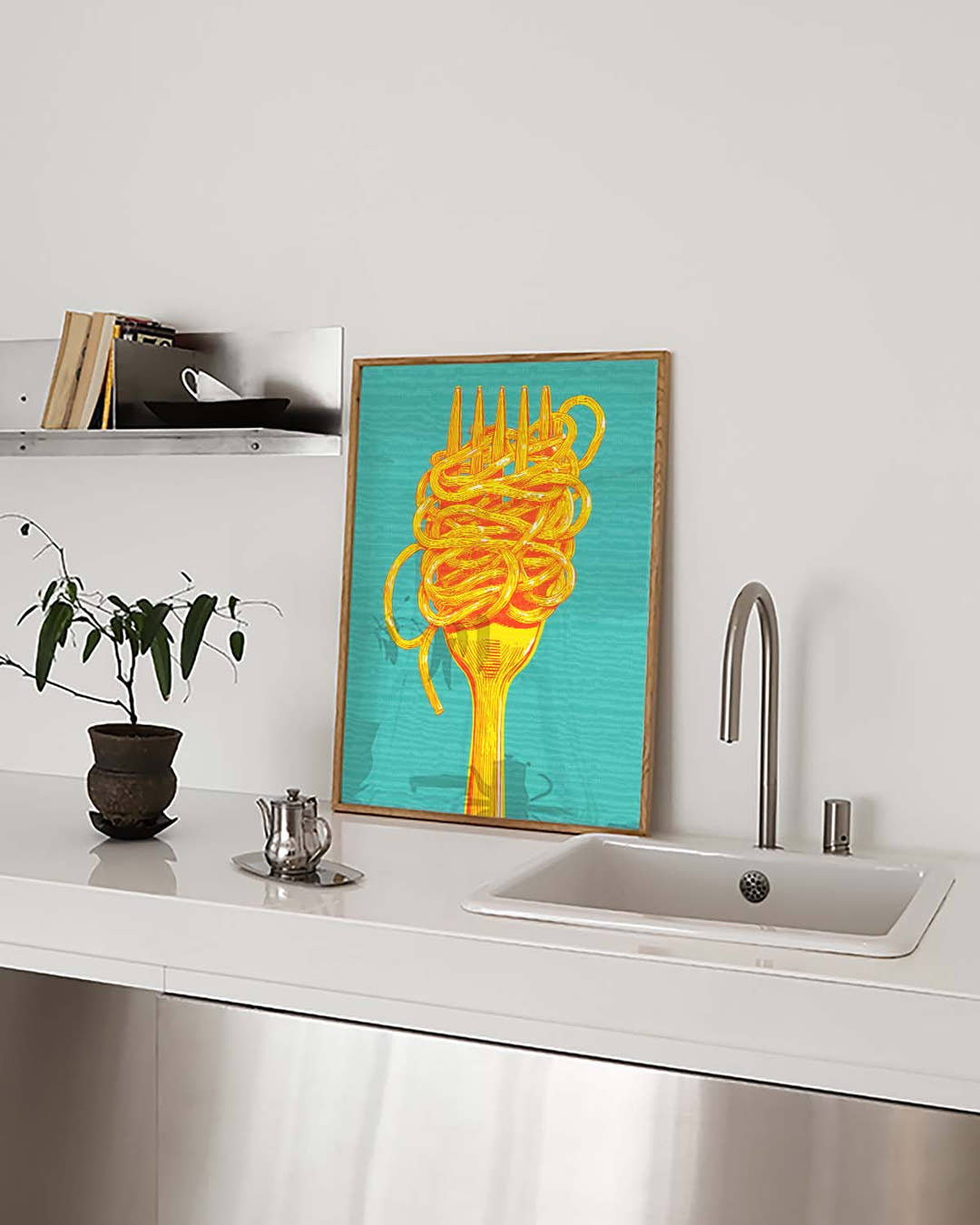 Pasta Food Poster – Spaghetti Fork Poster