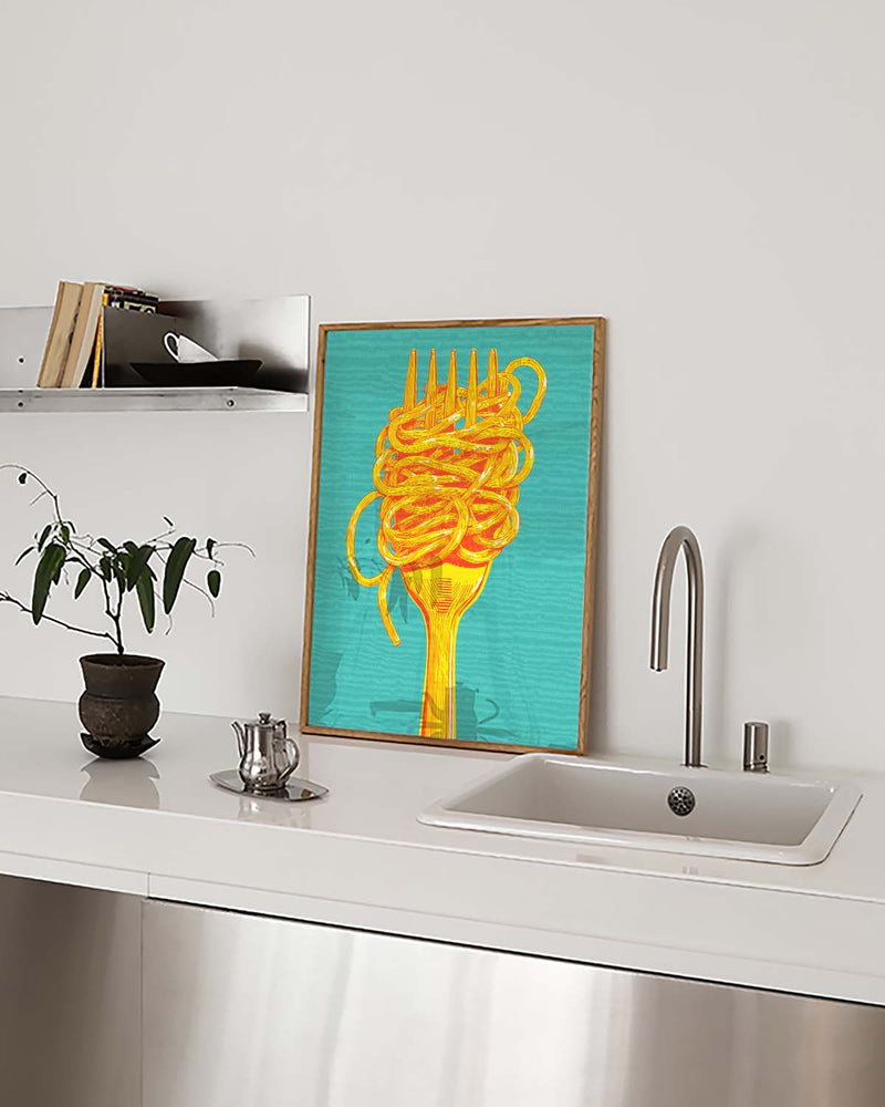 Pasta Food Poster – Spaghetti Fork Poster