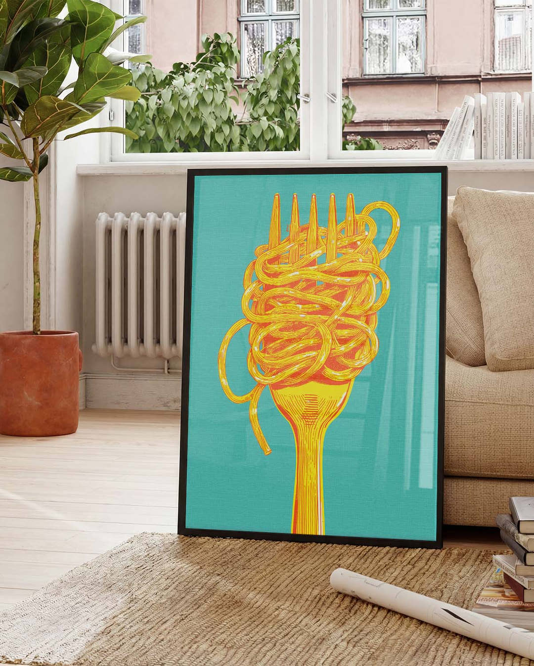 Pasta Food Poster – Spaghetti Fork Poster