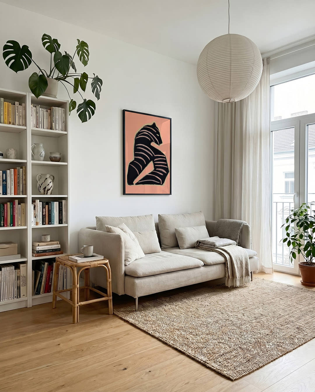 Striped Guardian | Moderne Abstrakte Figur Poster