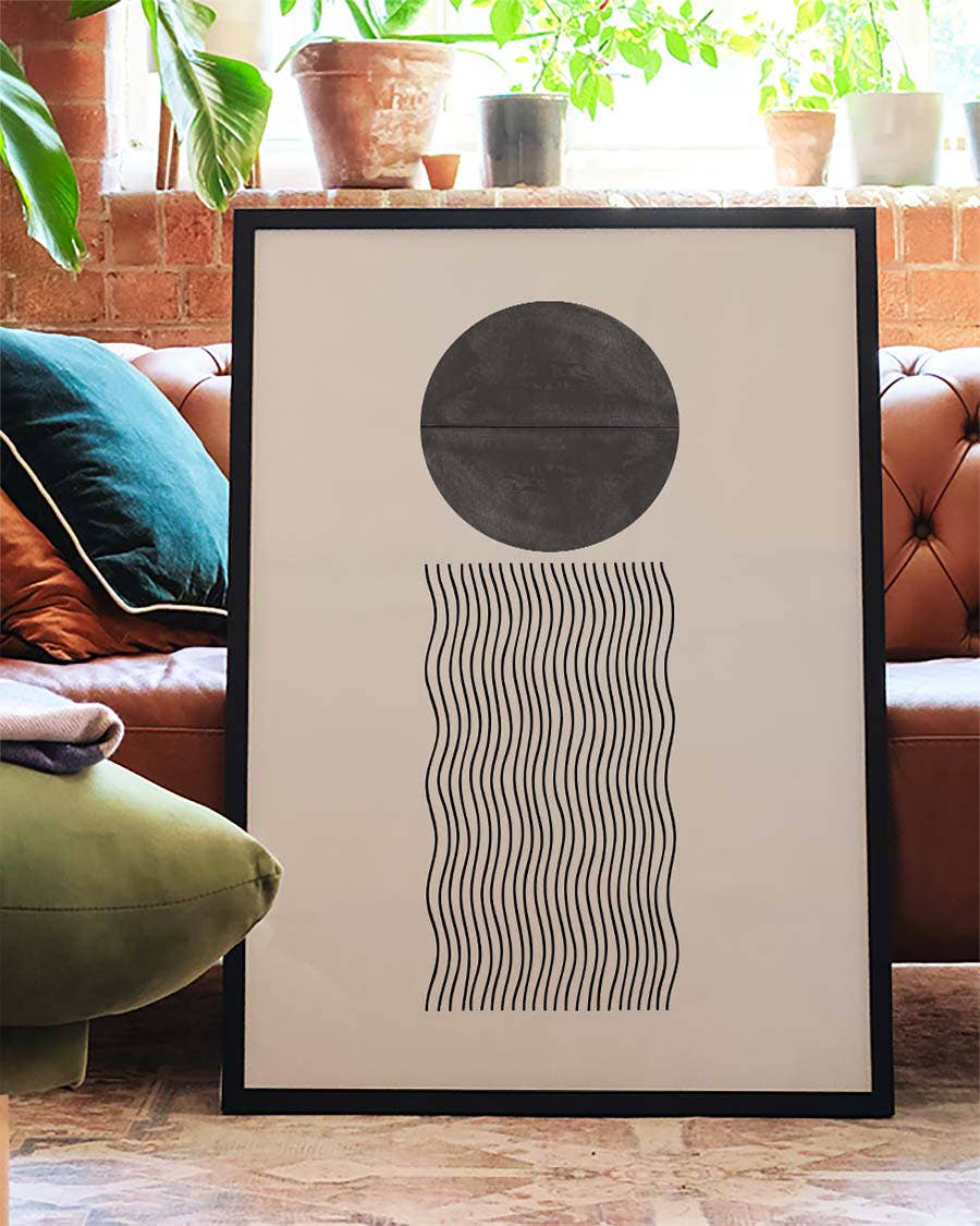 Sun Over Waves Poster – Minimalistisches Sonnenmotiv