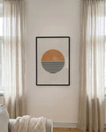 Abstrakte Sonnenkunst Poster – Sun Stripe Horizon