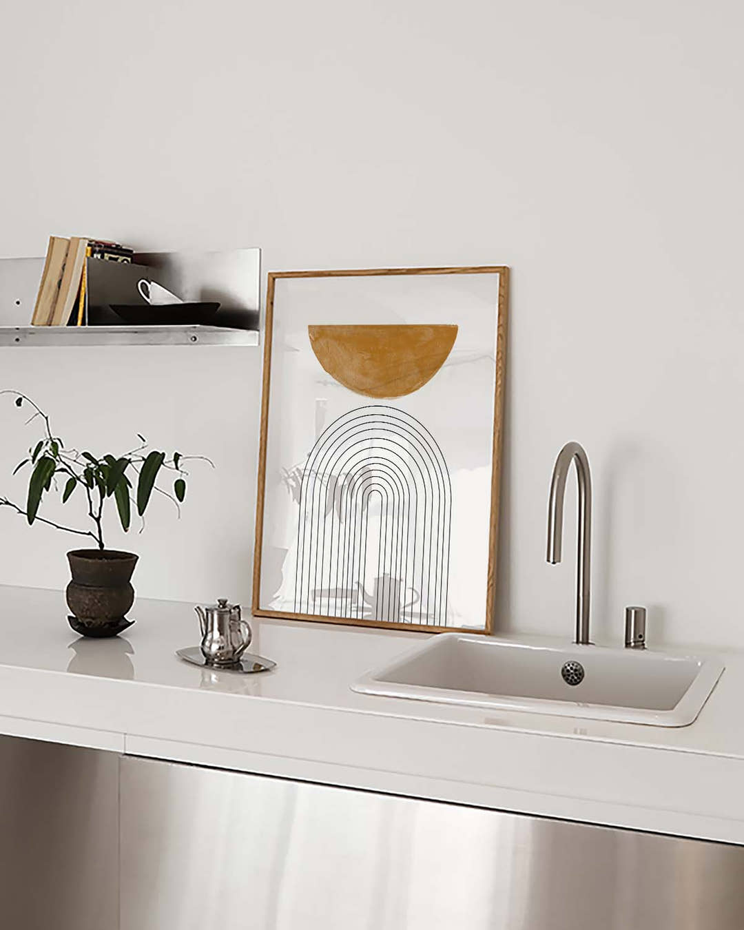 Minimal Bogen Linien Poster – Sunrise Arch Lines
