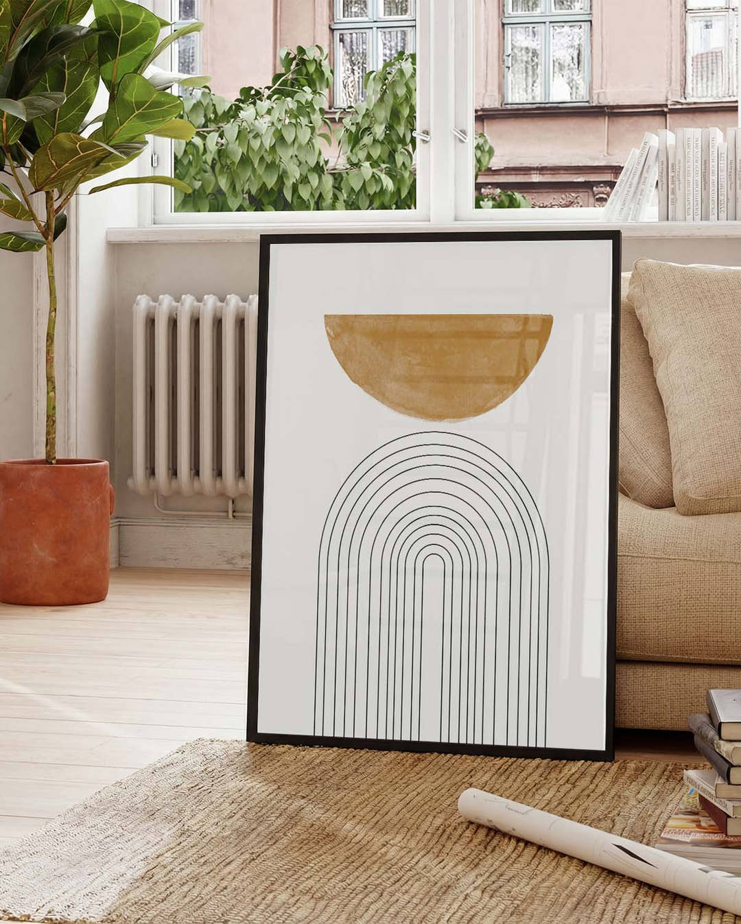 Minimal Bogen Linien Poster – Sunrise Arch Lines