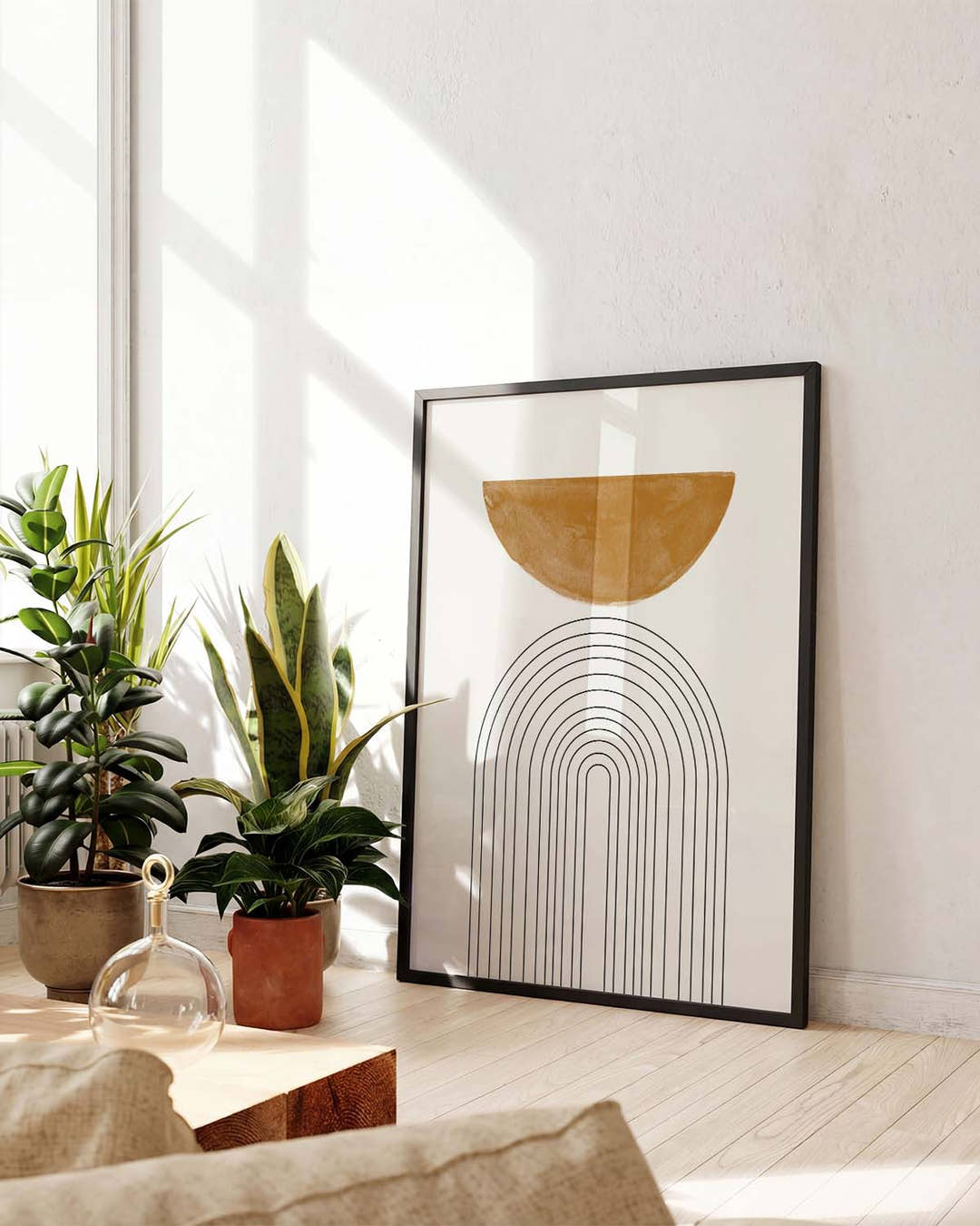 Minimal Bogen Linien Poster – Sunrise Arch Lines