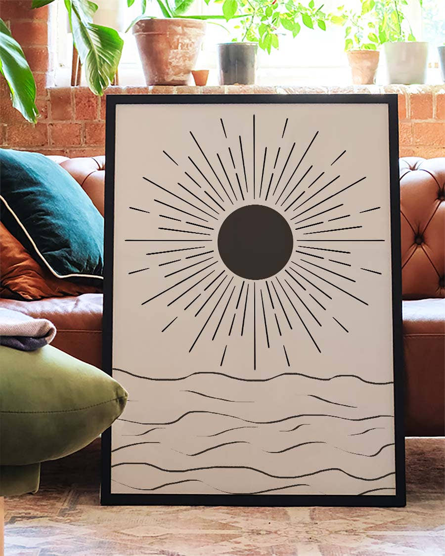 Sonnenaufgang Linien Poster – Sunrise Line Art