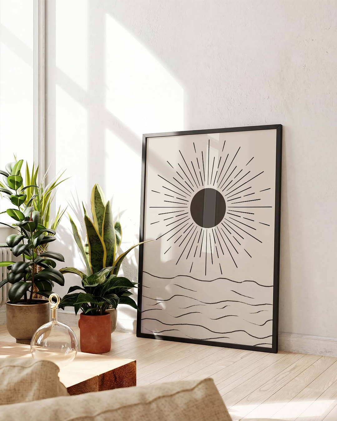 Sonnenaufgang Linien Poster – Sunrise Line Art