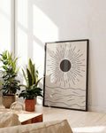 Sonnenaufgang Linien Poster – Sunrise Line Art