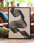 Abstraktes Linien Poster modern – Tanzende Bandform