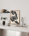 Abstraktes Linien Poster modern – Tanzende Bandform