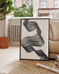 Abstraktes Linien Poster modern – Tanzende Bandform