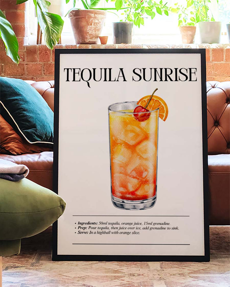 Cocktail Poster – Tequila Sunrise Cocktail