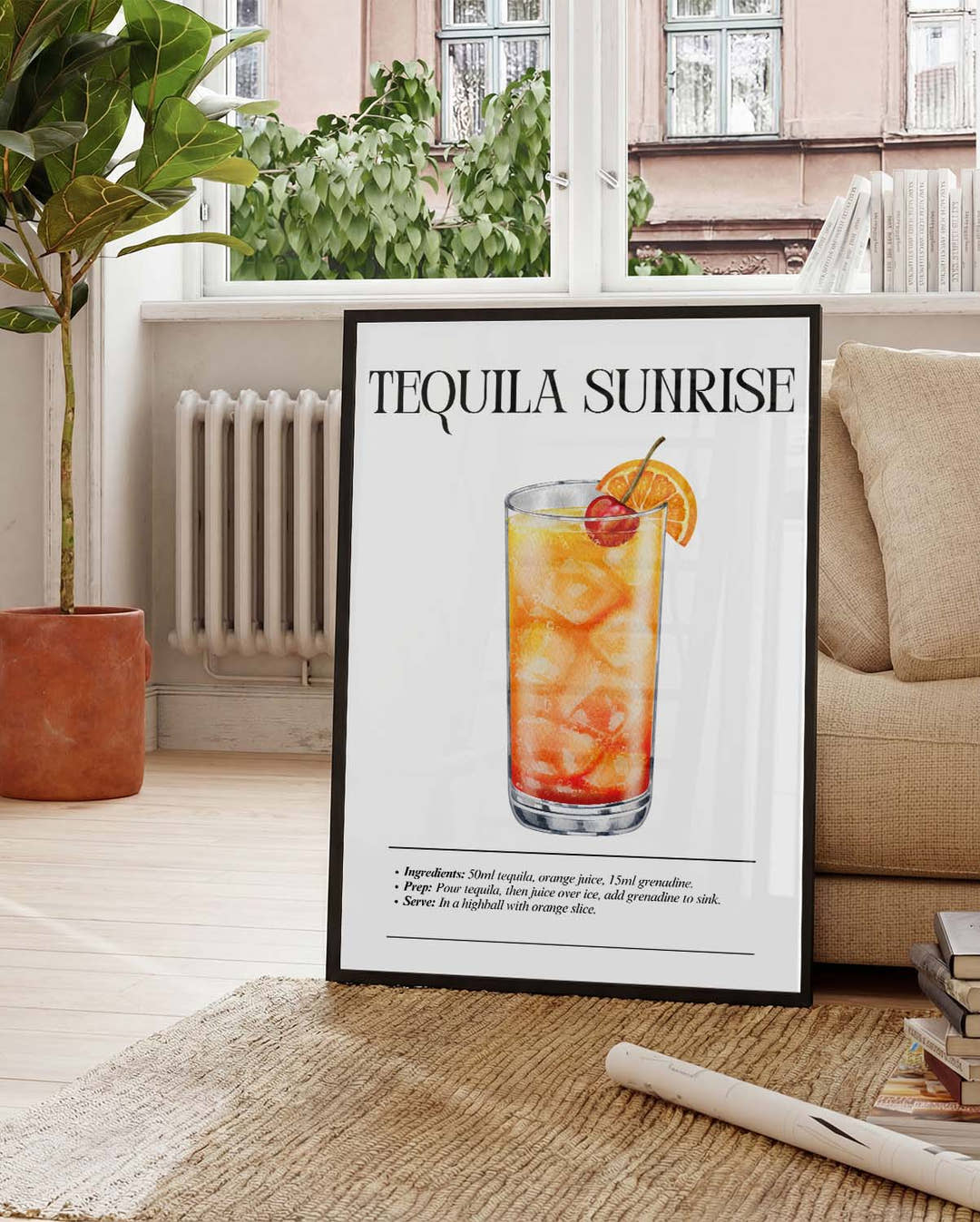 Cocktail Poster – Tequila Sunrise Cocktail