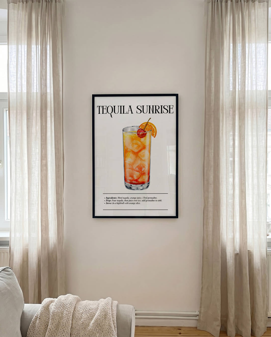 Cocktail Poster – Tequila Sunrise Cocktail