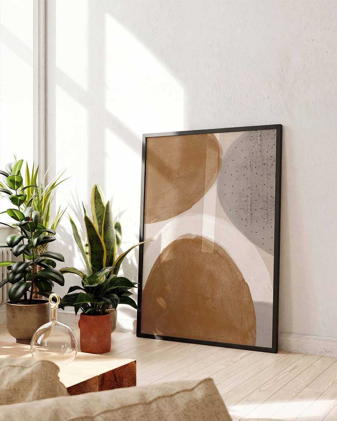 Terracotta Abstract Composition Poster – Erdige Formkunst