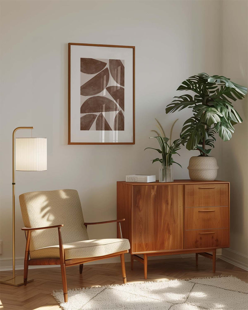 Terracotta Shape Pattern Poster – Geometrisches Terracotta Muster