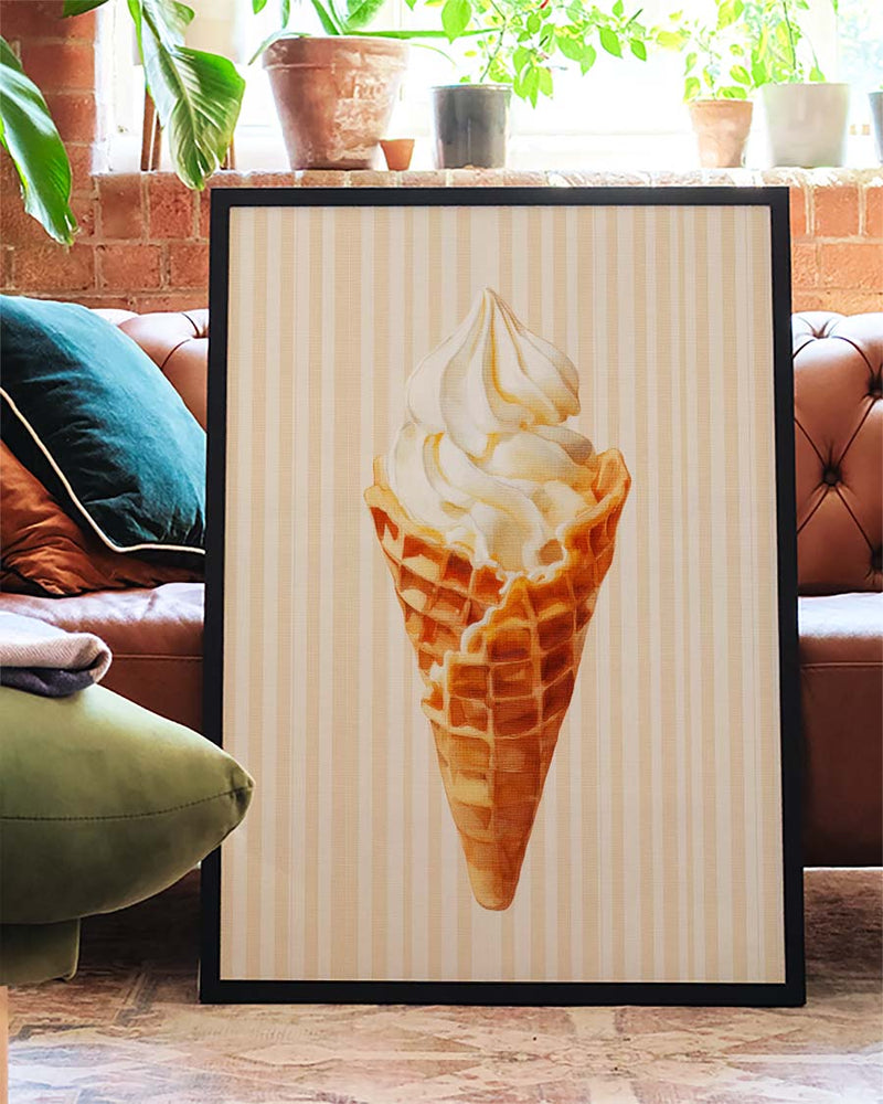 Dessert Illustration Poster – Vanilla Ice Cream