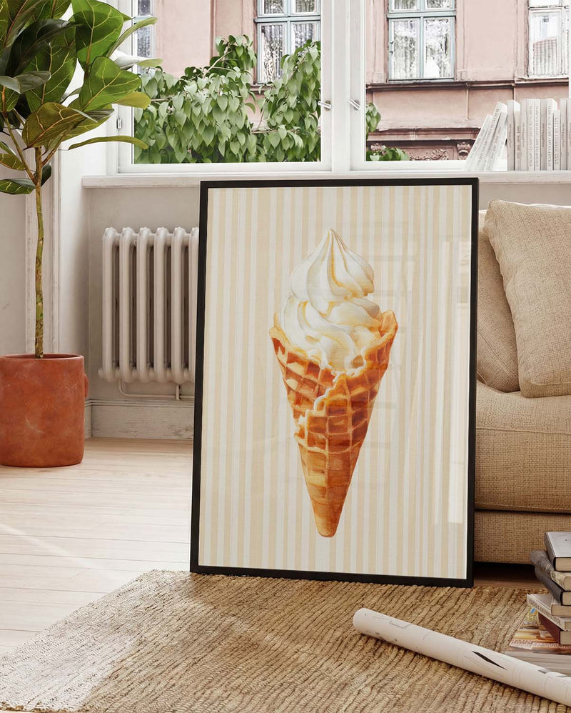 Dessert Illustration Poster – Vanilla Ice Cream
