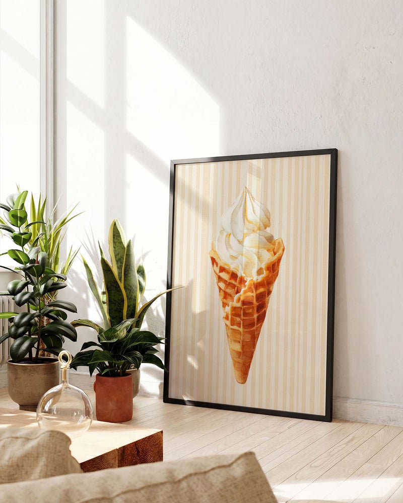 Dessert Illustration Poster – Vanilla Ice Cream