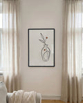 Vase Dekorationsposter – Linie mit Zweig