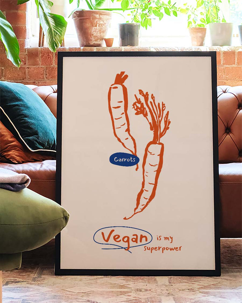 Vegan Food Poster – Vegan Is My Superpower