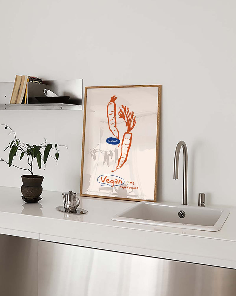 Vegan Food Poster – Vegan Is My Superpower