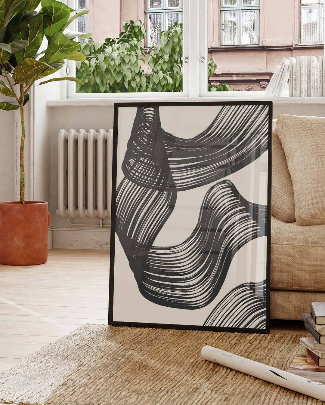 Verflochtene Linien Poster – Verflochtene Linienbewegung