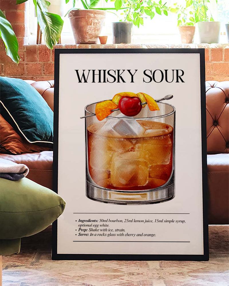 Cocktail Poster – Whisky Sour Cocktail