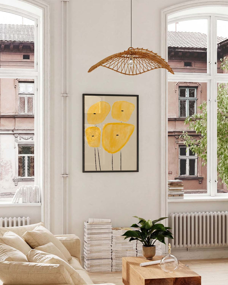 Yellow Minimal Flowers Poster – Gelbe Minimalistische Blüten