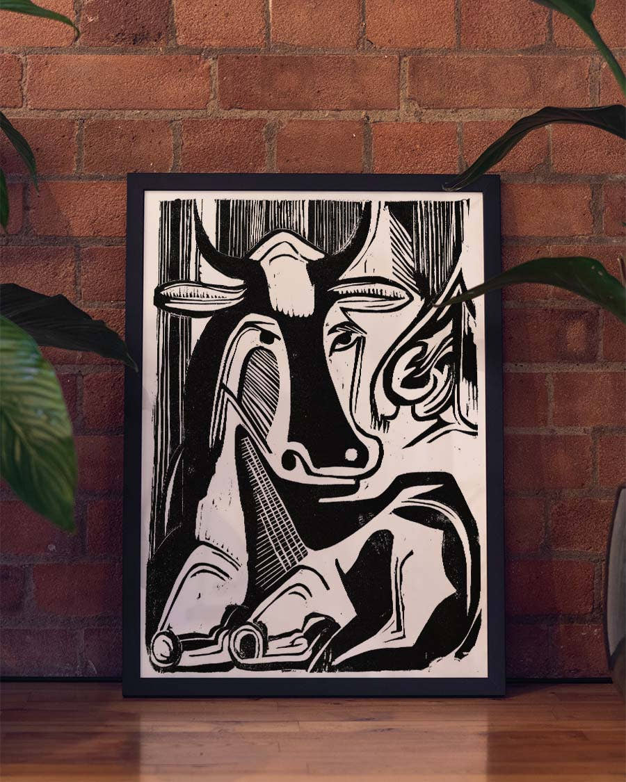 Abstraktes Schwarz Weiß Kunstposter – Abstract Duality
