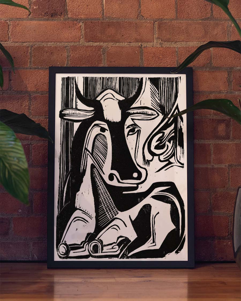 Abstraktes Schwarz Weiß Kunstposter – Abstract Duality