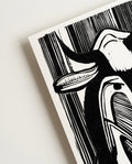 Abstraktes Schwarz Weiß Kunstposter – Abstract Duality