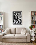 Abstraktes Schwarz Weiß Kunstposter – Abstract Duality