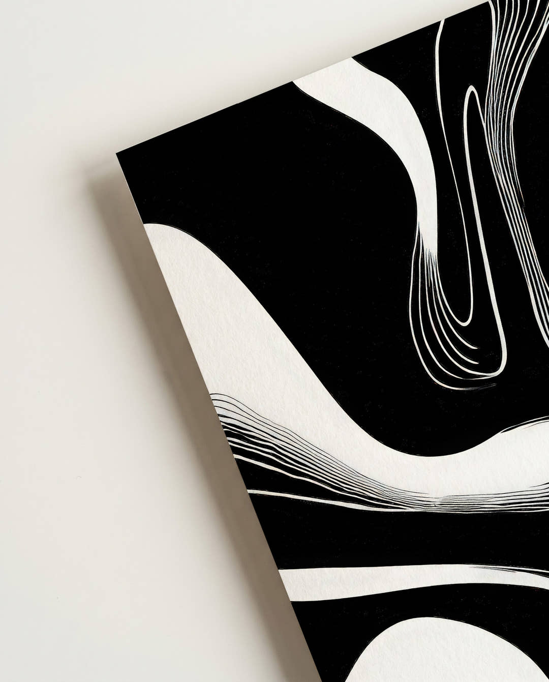 Minimalistisches Schwarz Weiß Linien Poster – Abstract Harmony