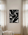 Minimalistisches Schwarz Weiß Linien Poster – Abstract Harmony