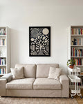 Abstraktes Schwarz Weiß Kunst Poster – Abstract Silence