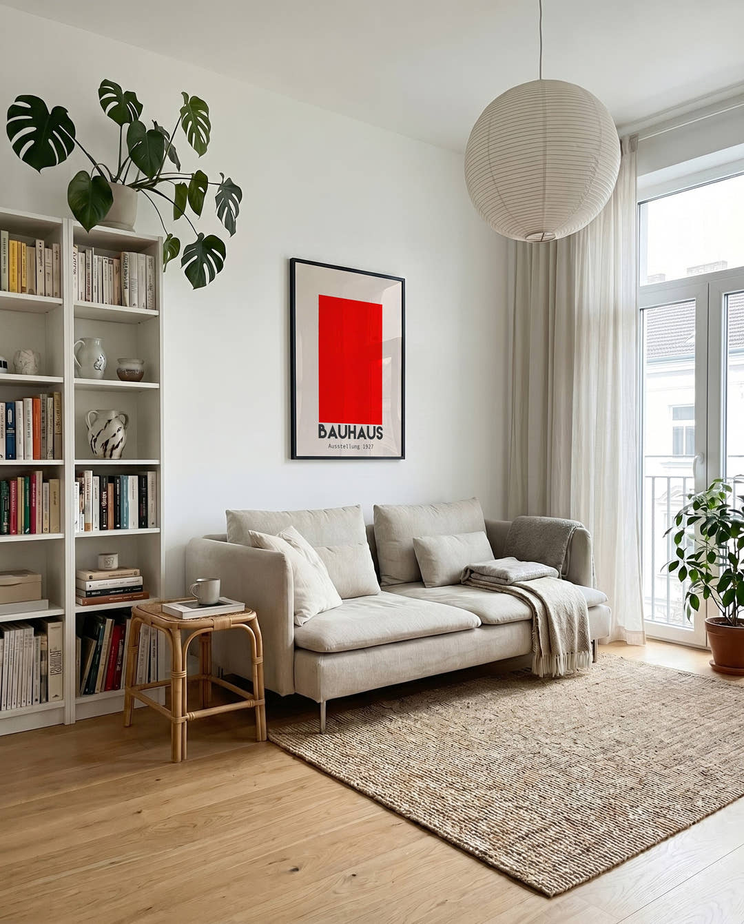 Abstraktes Bauhaus Farbflächen Poster – Bauhaus Red Field