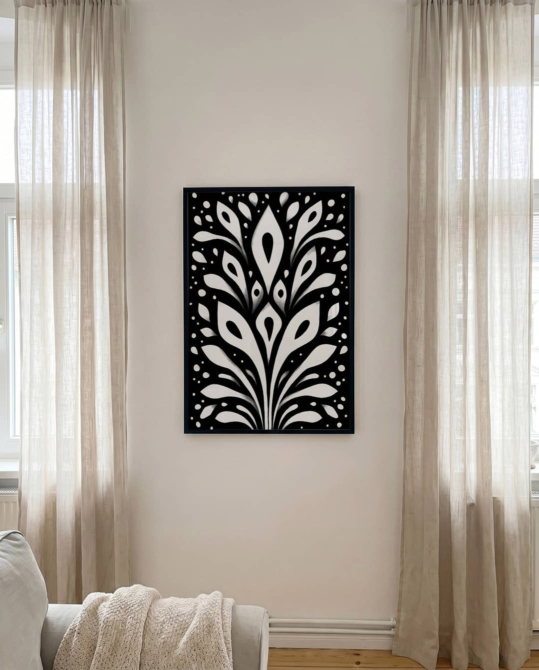 Abstraktes Kontrast Linien Poster – Black Balance