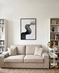 Modernes Schwarz Weiß Linienposter – Black Contour