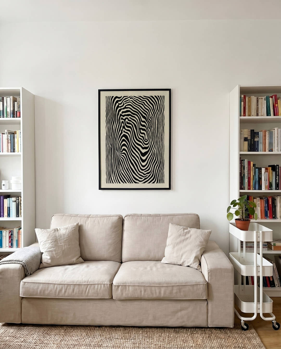 Minimalistisches Linien Kunst Poster – Black Silence