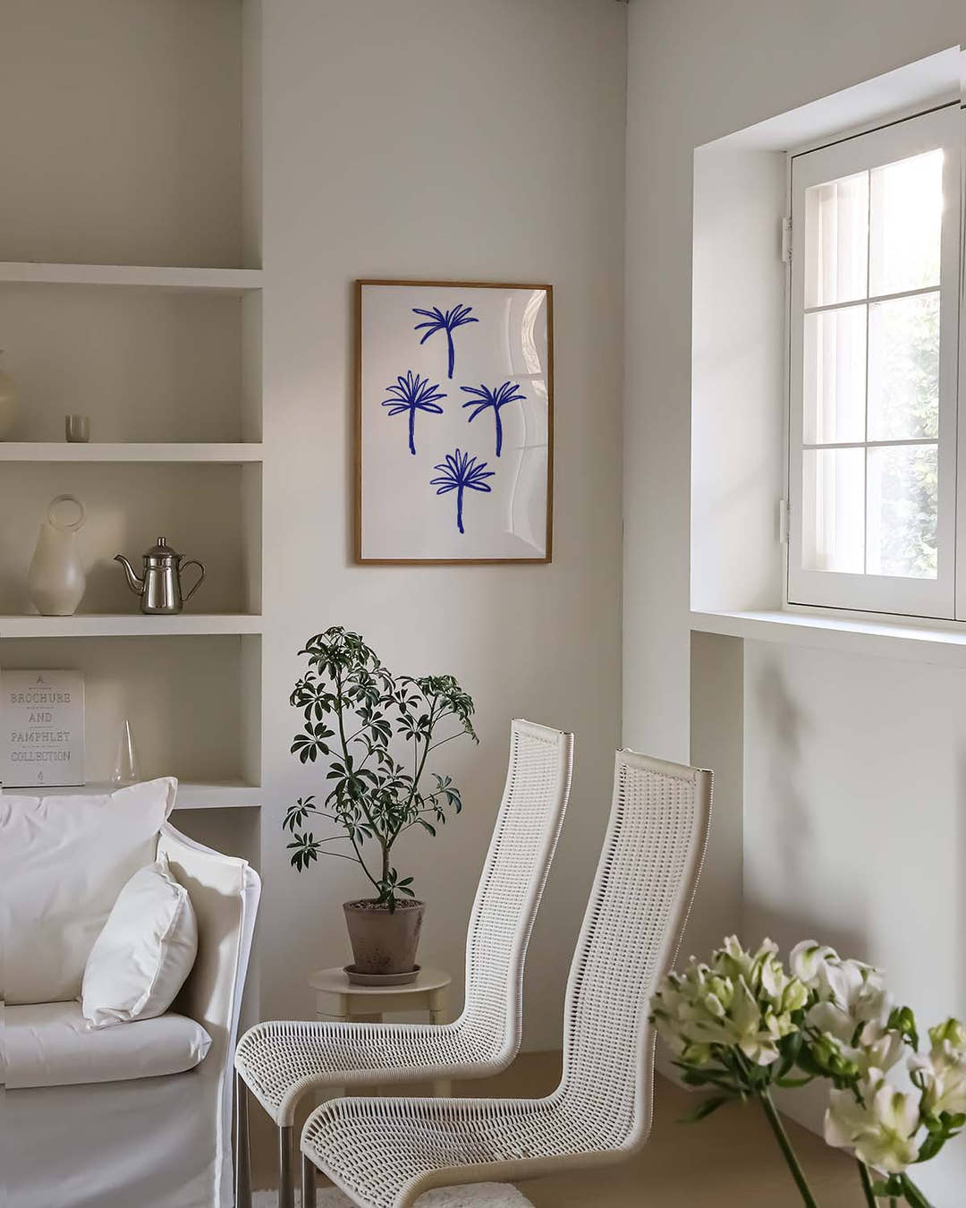 Minimalistisches Pflanzen Poster Blau – Blue Branches