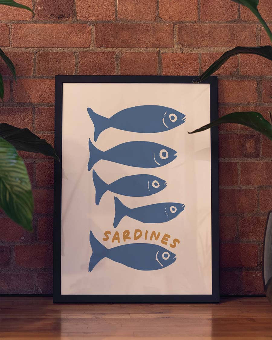Maritimes Fisch Poster modern – Blue Fish Market