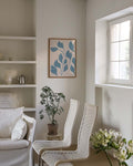 Minimalistisches Blatt Poster Blau – Blue Leaves