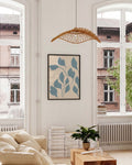 Minimalistisches Blatt Poster Blau – Blue Leaves