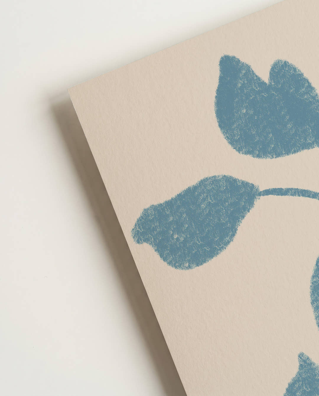 Minimalistisches Blatt Poster Blau – Blue Leaves