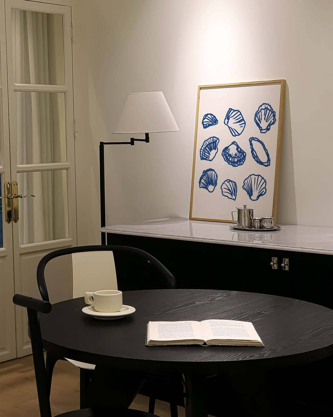 Muschel Muster Poster modern – Blue Shells