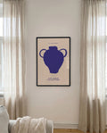 Minimalistisches Keramik Poster Blau – Blue Vase