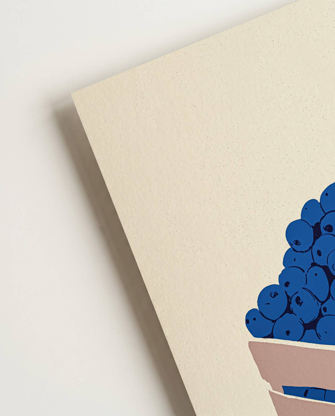 Minimalistisches Obst Poster Blau – Blueberry Square