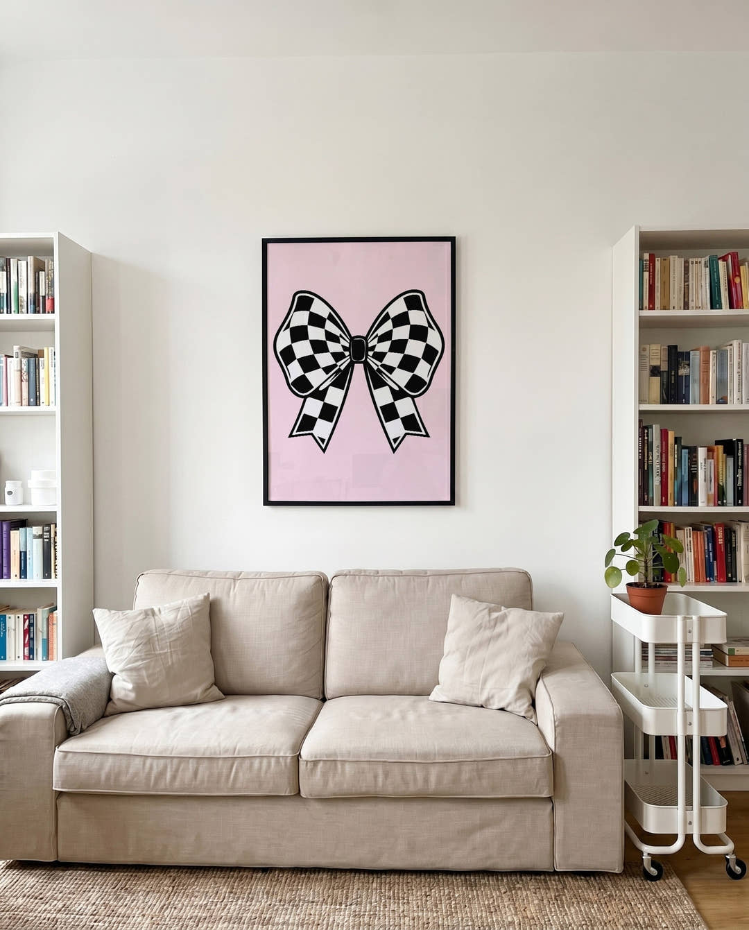 Schleifen Poster mit Karomuster – Bow Checkered