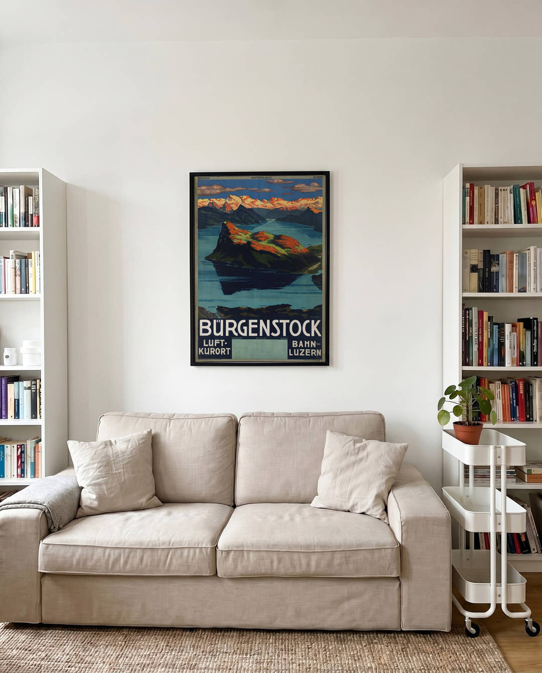 Vintage Schweiz Alpen Poster – Bürgenstock Luzern